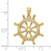 14k Yellow Gold 3D Ships Wheel Pendant K3071