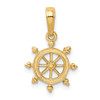 14k Yellow Gold Ship Wheel Pendant K3066