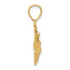 14k Yellow Gold 2-D Fishing Boat Pendant