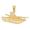 14k Yellow Gold 2-D Fishing Boat Pendant