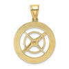 10k Yellow Gold Nautical Compass w/Moveable Needle Pendant