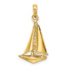 14k Yellow Gold 3-D Polished Sailboat Pendant K8098