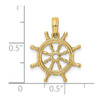 14k Yellow Gold 3-D Ships Wheel Pendant