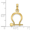 10k Yellow Gold 3-D Small Shackle Link Screw Pendant