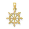 10k Yellow Gold Ship Wheel Pendant