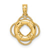 14k Yellow Gold 3D Lifesaver Pendant