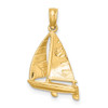 14k Yellow Gold 3-D Polished Sailboat Pendant K8102