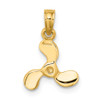 14k Yellow Gold 3-D Polished Mini Three Blade Propeller Pendant