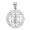 14k White Gold Nautical Compass w/Moveable Needle Pendant