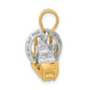 14k Yellow Gold With Rhodium 3-D Airboat Pendant