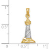 Mens 14k Yellow Gold And Rhodium 3-D Cape Hatteras Lighthouse Pendant