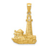 14k Yellow Gold Lighthouse Pendant C2458