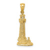 14k Yellow Gold 2-D Assateague Island Lighthouse, Va Pendant