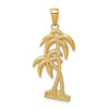 14k Yellow Gold Polished and Textured Palm Trees Pendant