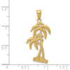 14k Yellow Gold Polished and Textured Palm Trees Pendant