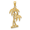14k Yellow Gold Polished and Textured Palm Trees Pendant