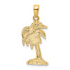 14k Yellow Gold Palm Tree Pendant K2895