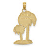 14k Yellow Gold 2-D Textured Double Palm Trees Pendant