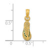 14k Yellow Gold w/Green Enamel Single Flip-Flop Pendant