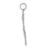 14k White Gold Polished Double Vertical Feet Pendant