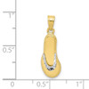 10k Yellow Gold w/Rhodium Flip Flop Pendant 10C1014