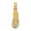 14k Yellow Gold And Rhodium Single Flip-Flop Pendant