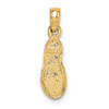 14k Yellow Gold And Rhodium Single Flip-Flop Pendant