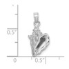 14k White Gold 3-D Conch Shell Pendant