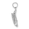 14k White Gold 2-D Conch Shell Pendant