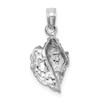 14k White Gold 2-D Conch Shell Pendant