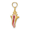 14k Yellow Gold Enameled 3-D Conch Shell Pendant