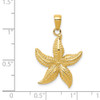 14k Yellow Gold Textured Starfish Pendant