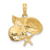 14k Yellow Gold 2-D Shell Cluster w/Starfish Pendant