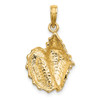 14k Yellow Gold 2-D Conch Shell Pendant K7397