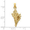 14k Yellow Gold 3-D Conch Shell Pendant K8136