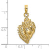 14k Yellow Gold 2-D Textured Conch Shell Pendant