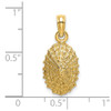 14k Yellow Gold 2-D Textured Limpet Shell Pendant