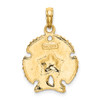 14k Yellow Gold Textured Sand Dollar Pendant