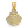 14k Yellow Gold Polished and Engraved Shell Pendant