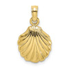 10k Yellow Gold 2-D Polished Scallop Shell Pendant