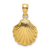 14k Yellow Gold Polished 2-D Scallop Shell Pendant