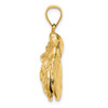 14k Yellow Gold 3-D Textured Oyster Shell Pendant K7620