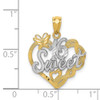 14k Yellow Gold And Rhodium Sweet 16 Pendant