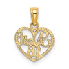 14k Yellow Gold Sweet 16 In Heart Pendant