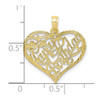 10k Yellow Gold Solid Talking Happy Birthday Heart Pendant