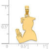 14k Yellow Gold Polished Male Graduation Profile Pendant