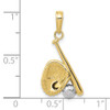 10k Yellow Gold with Rhodium-Plating Baseball, Bat, and Glove Pendant