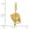 10k Yellow Gold Polished 3-Dimensional Glove/Bat/Ball Baseball Pendant
