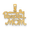 14k Yellow Gold Baseball Mom Pendant