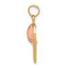 14k Yellow and Rose Gold Basketball Hoop w/ Ball Pendant